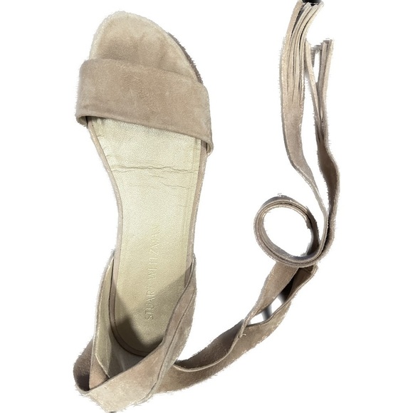 stuart weitzman corbata wrap around ankle nude sandals 7 - Picture 5 of 7
